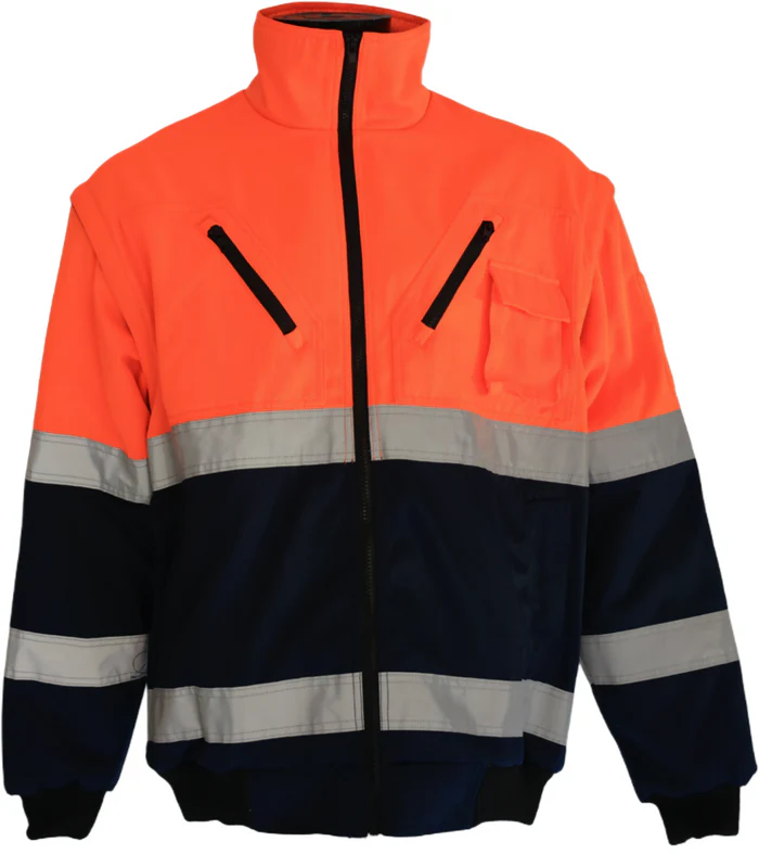 PIONEER Winter Bunny Jacket- Orange and Navy Blue