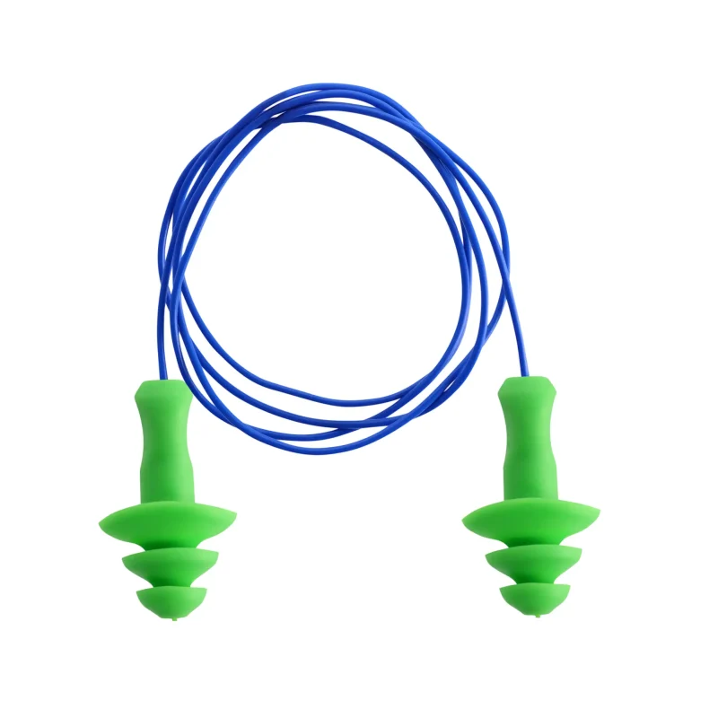 REBEL Ear Gear Reusable Corded Earplugs Green